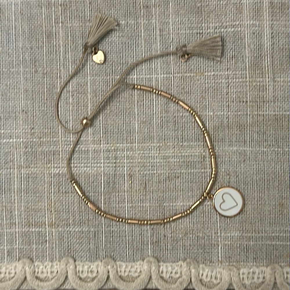 Stella & Dot Keep Collective Enamel Heart Pulley Bracelet